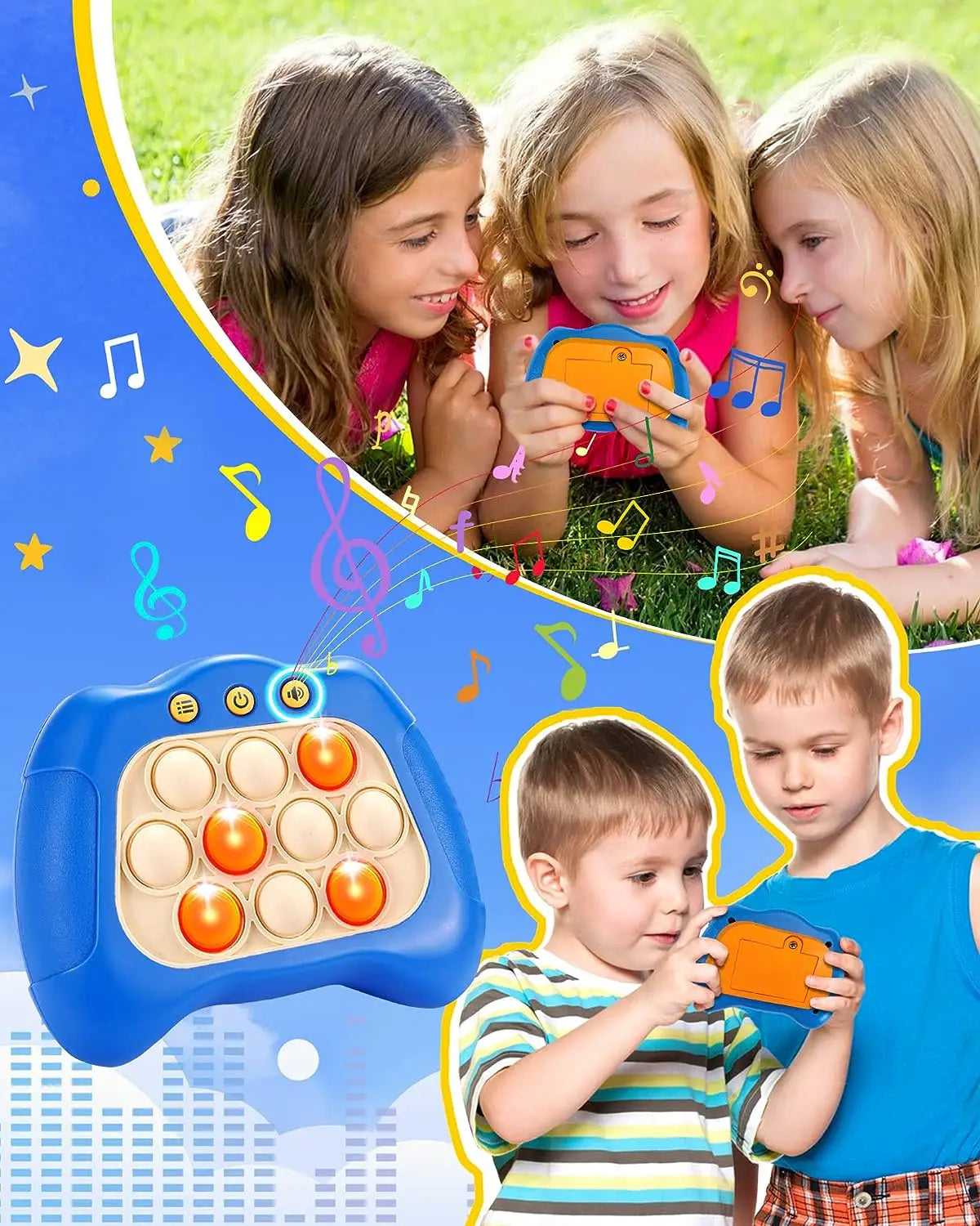 Puzzle Pop Light Up Fast Push Game Portable Mini Fidget